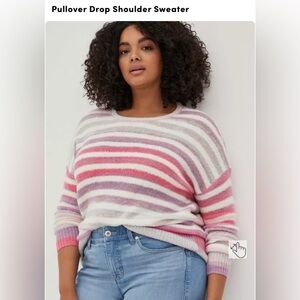 Like New Torrid Pullover Drop Shoulder Sweater 3x, Multi Color Stripe